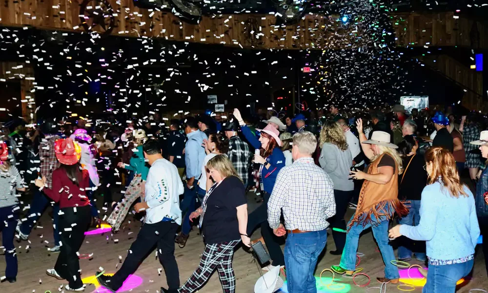 State-of-the-art lighting effects on dance floor at Imagen Venues Houston